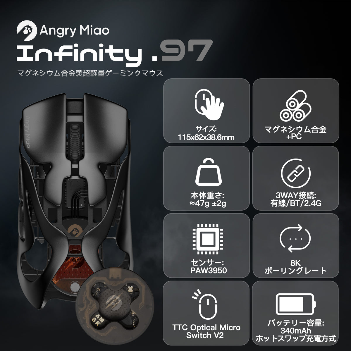 Angry Miao INFINITY.97【ゲーミングマウス】
