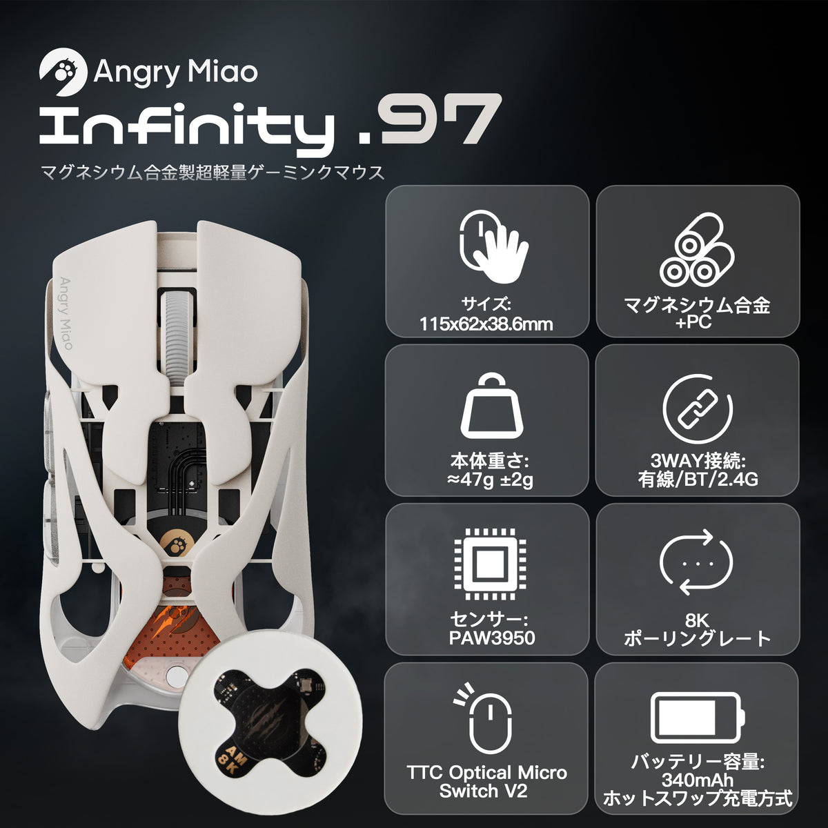 Angry Miao INFINITY.97【ゲーミングマウス】