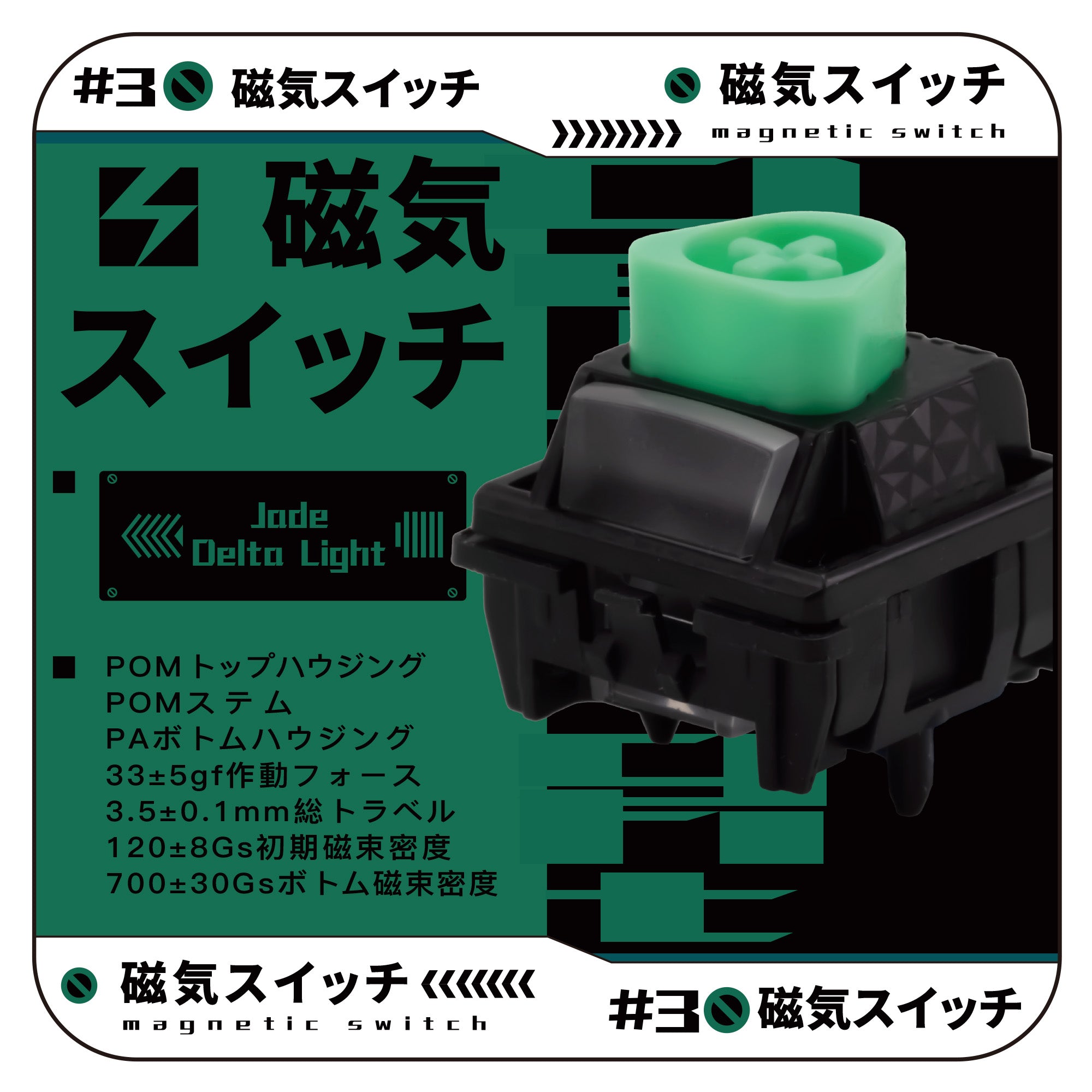 GATERON Magnetic Jade Delta Light Switch【磁気式スイッチ】